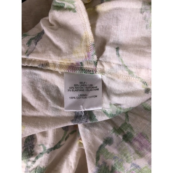 Tanya Taylor Inez Dress Lined V Neck Floral Midi Ivory 0 - Picture 14 of 16